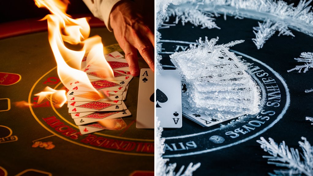 contrasting moves in blackjack