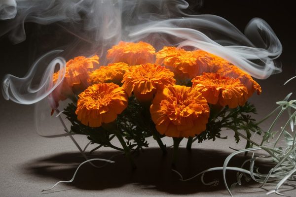 peaceful smoky marigold flowers