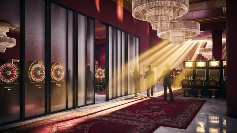 casino illuminates through dust