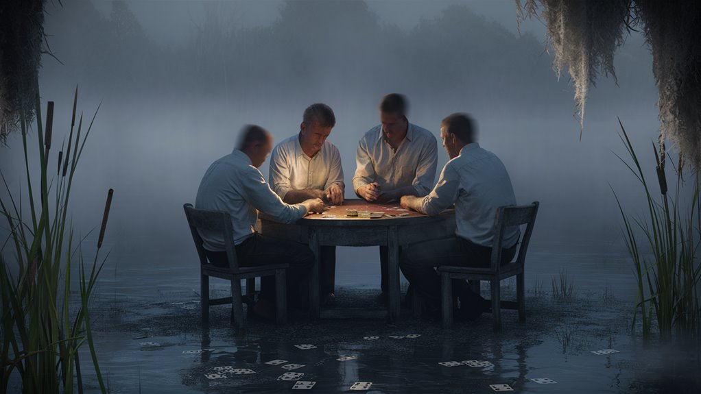 poker game in foggy marsh