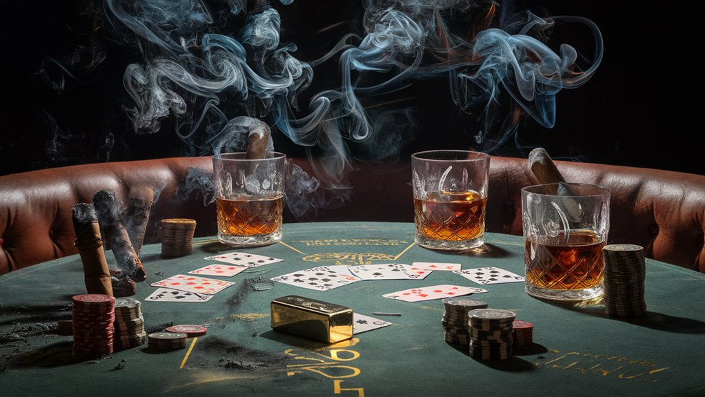 poker game with smoke